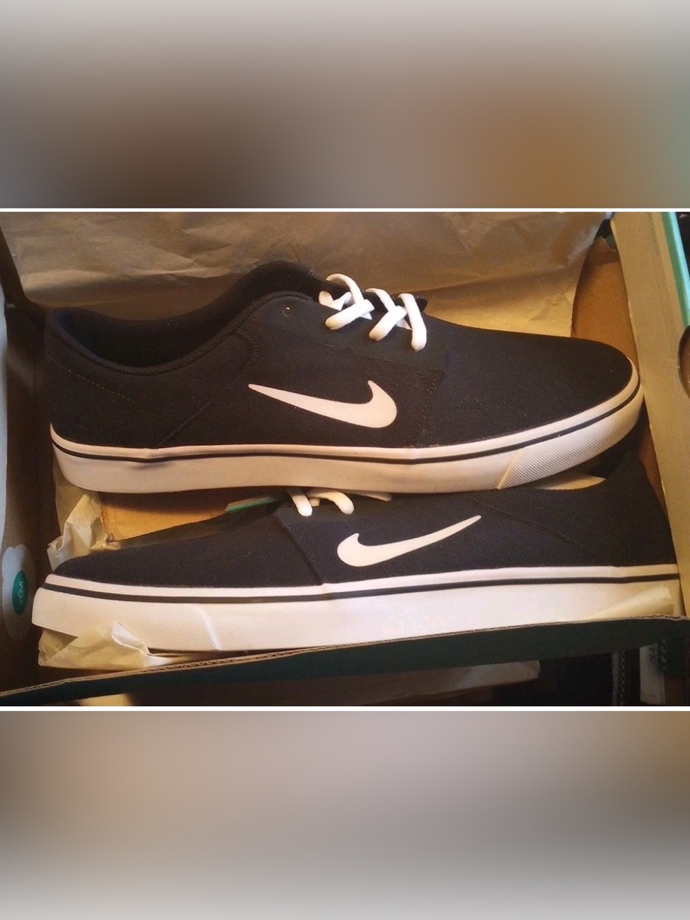 Men’s Nike SB Portmore Canvas Casual / Skate Sneakers Black/White 723874-003